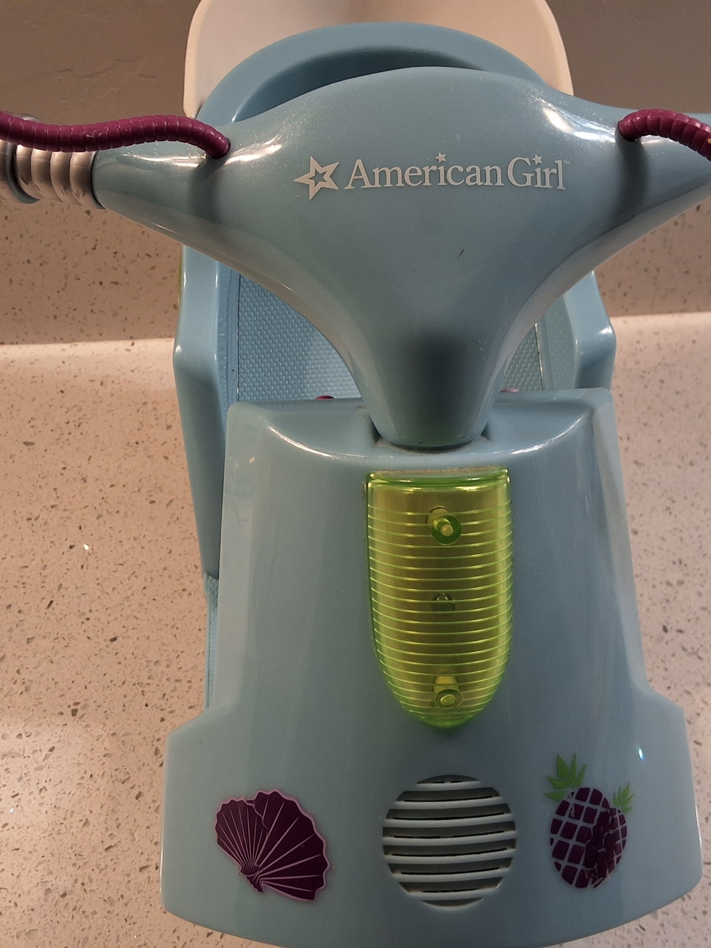 American Girl Light Blue Ride-On Scooter with Pink Floral Decal - Picture 4 of 11